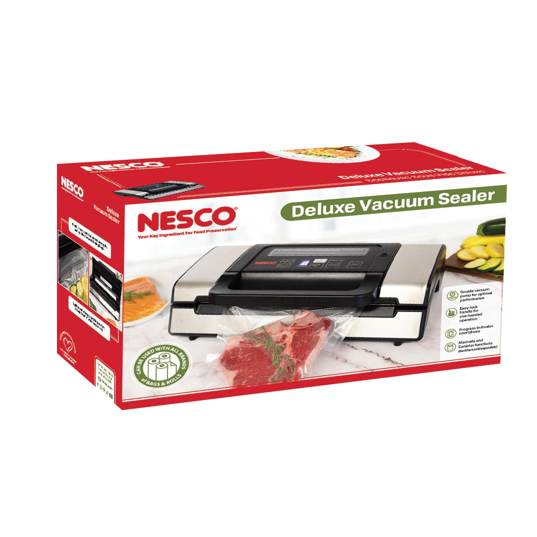 NESCO Deluxe Food VS-12 Vacuum Sealer - Compact Silver Kit