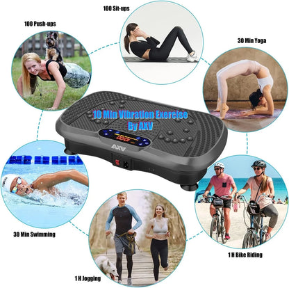 Vibration Plate Fitness Platform Exercise Machine Vibrating Lymphatic Drainage Shaking Full Body Shaker Workout Vibrate Stand Shake Board Sport Gym for Weight Loss Fat Burner for Women Men