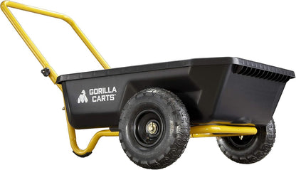 GORILLA CARTS GCR-4 Poly Dump Cart - 2-Wheel Garden Wagon